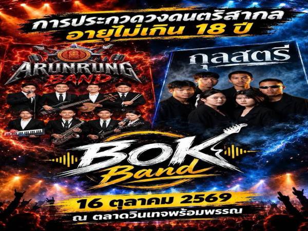 ขอเชิญร่วมส่งแรงเชียร์ แรงใจ ให้กับ วงดนตรี อรุณรุ่ง แบรนด์ (วก.กส.)